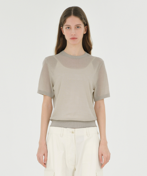 W Essential Half Knit, Beige