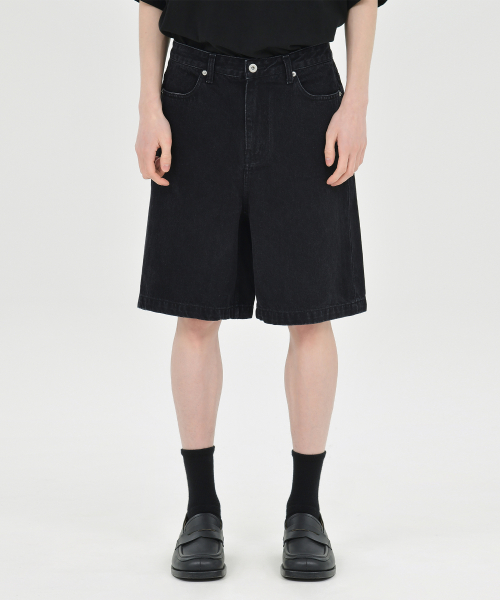 24SS Denim Shorts, Black
