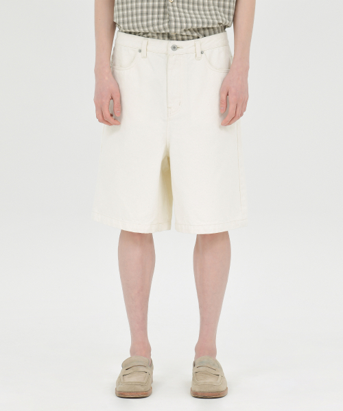 24SS Denim Shorts, Ecru