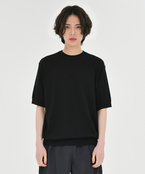 Supima Cotton Half Knit, Blak