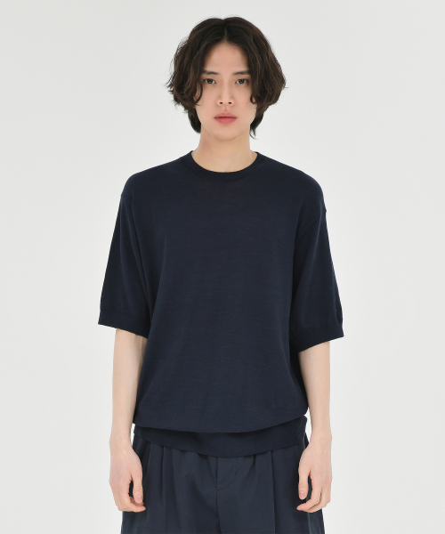 Supima Cotton Half Knit, Dark Navy