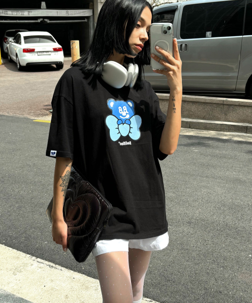 Ribbon BadBear Tee Black