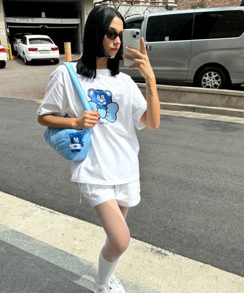 Ribbon BadBear Tee White