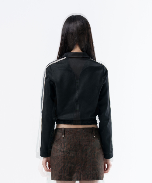 RING TAPE CROP TRACK ZIPUP BLACK
