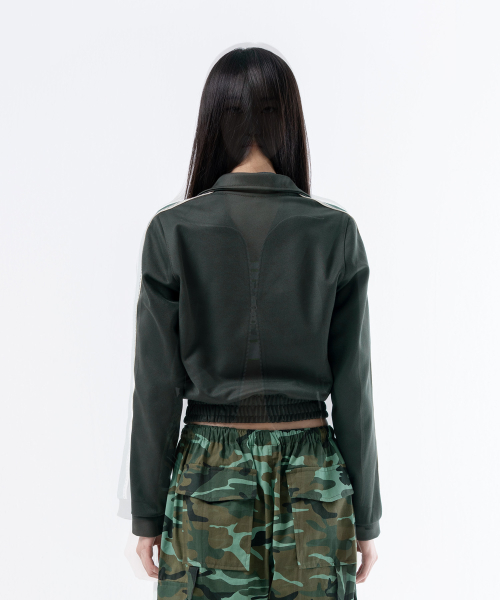 RING TAPE CROP TRACK ZIPUP KHAKI
