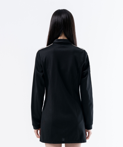 RING TAPE TRACK ONEPIECE BLACK