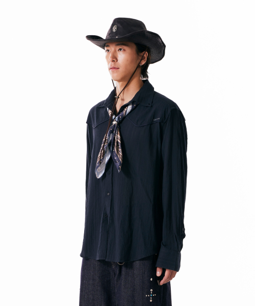 Western Cotton Shirts (Navy)