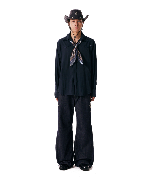 Western Cotton Shirts (Navy)