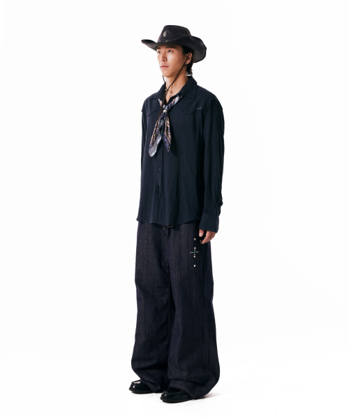 Western Cotton Shirts (Navy)