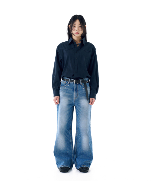 Western Cotton Shirts (Navy)