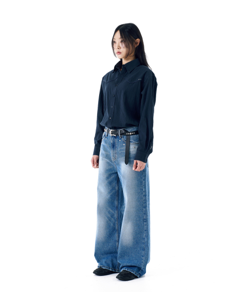 Western Cotton Shirts (Navy)