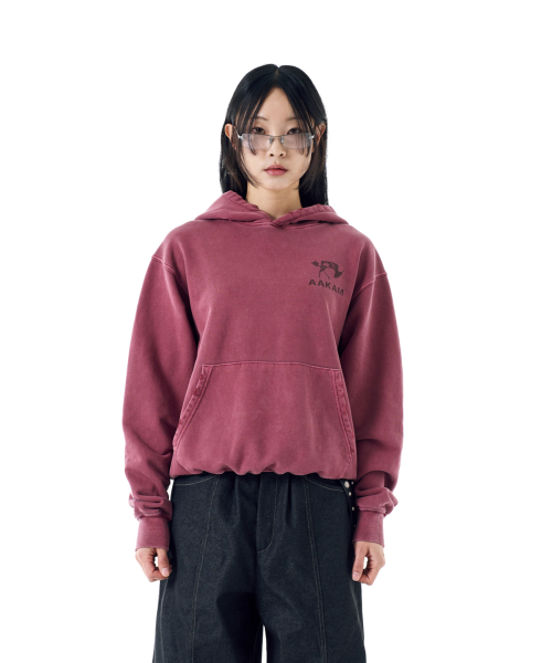 Distressed Flag Printed Hoodie (Red)