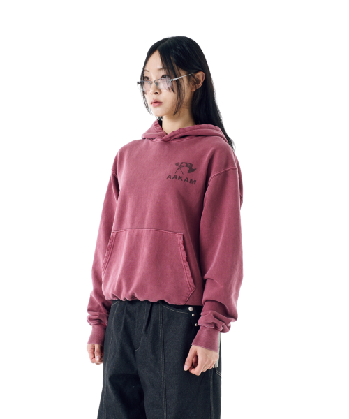 Distressed Flag Printed Hoodie (Red)