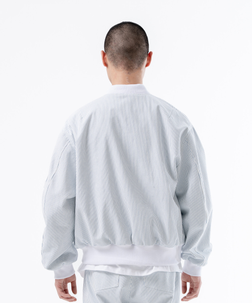 STRIPE BLOUSON JACKET WHITE