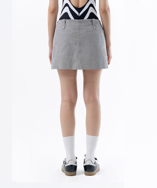 FRONT ZIPPER SKIRT GRAY