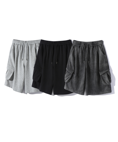(ASI) BERMUDA SWEAT CARGO PANTS_3 COLOR