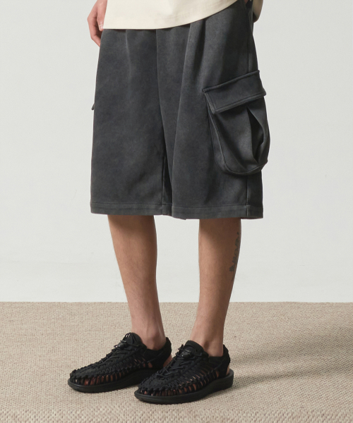 (ASI) BERMUDA SWEAT CARGO PANTS_3 COLOR