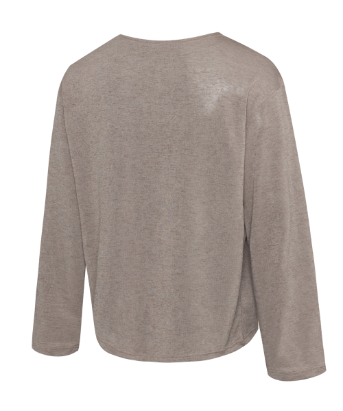 Boat Neck Logo Long Sleeve (Beige)
