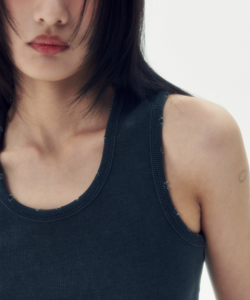 WASHED RACERBACK TOP [CHARCOAL]