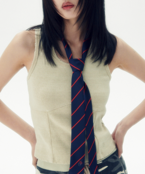 WASHED RACERBACK TOP [BEIGE]