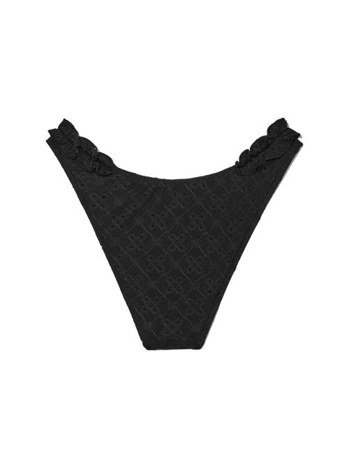 FRILL HIGH CUT BIKINI BOTTOM (BLACK)