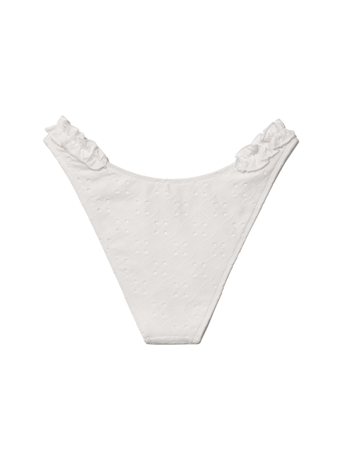 FRILL HIGH CUT BIKINI BOTTOM (WHITE)