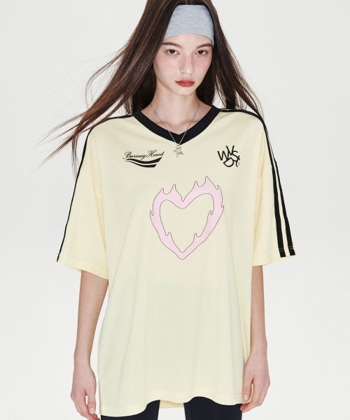 BN Heart Jersey T-shirt [Light Yellow]