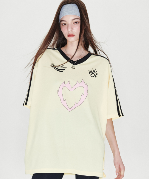 BN Heart Jersey T-shirt [Light Yellow]