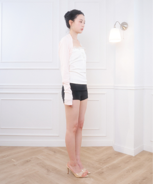 COTTON BASIC BOLERO-BABY PINK