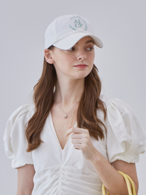 Round Logo Ball Cap (White)