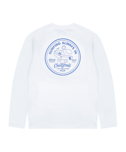 GT107 카툰 서프 보드 긴팔 래쉬가드 (WHITE)
