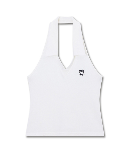 HALTER NECK PK TOP IVORY
