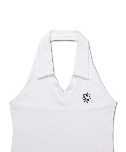 HALTER NECK PK TOP IVORY