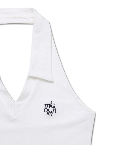 HALTER NECK PK TOP IVORY