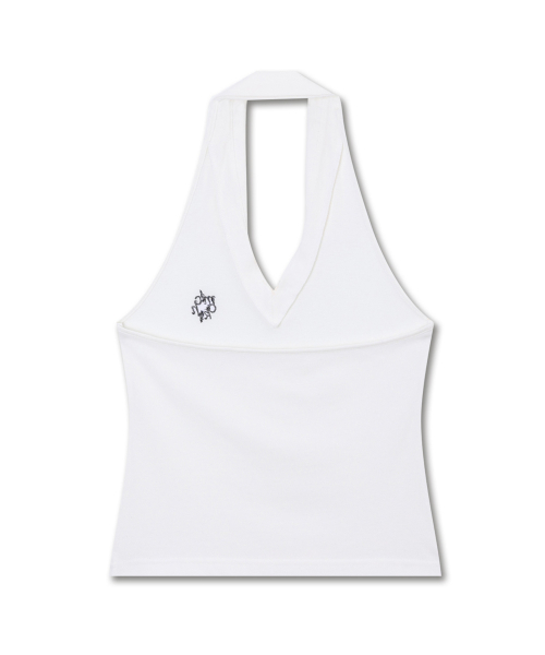 HALTER NECK PK TOP IVORY