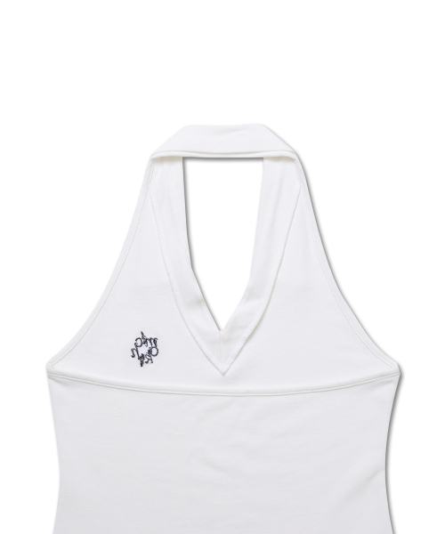 HALTER NECK PK TOP IVORY