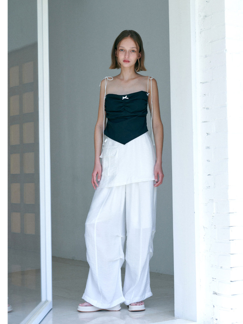 LAYERED SKIRT PANTS / WHITE
