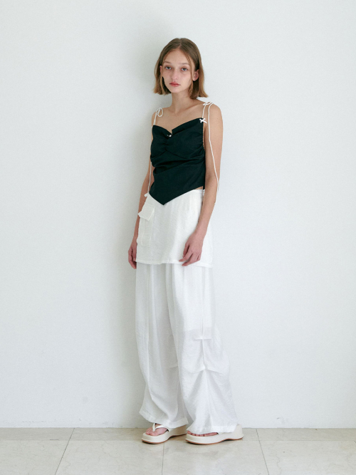 LAYERED SKIRT PANTS / WHITE