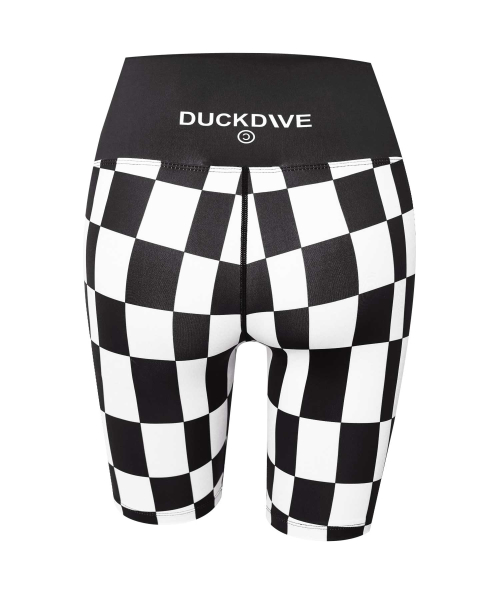 Checkerboard Graphic Biker Shorts Black