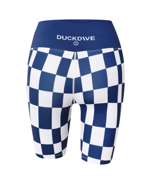 Checkerboard Graphic Biker Shorts Navy