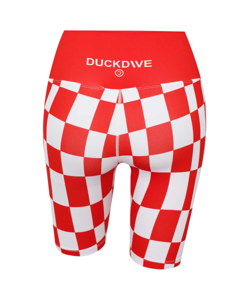 Checkerboard Graphic Biker Shorts Red