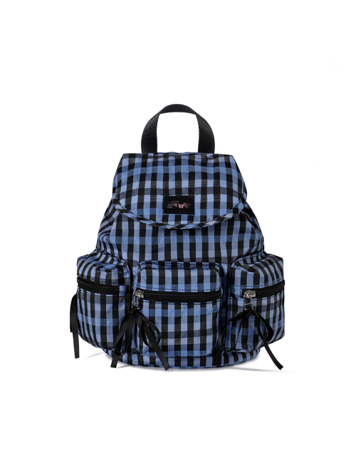 BERRY POCKET BACKPACK - CHECK BLUE