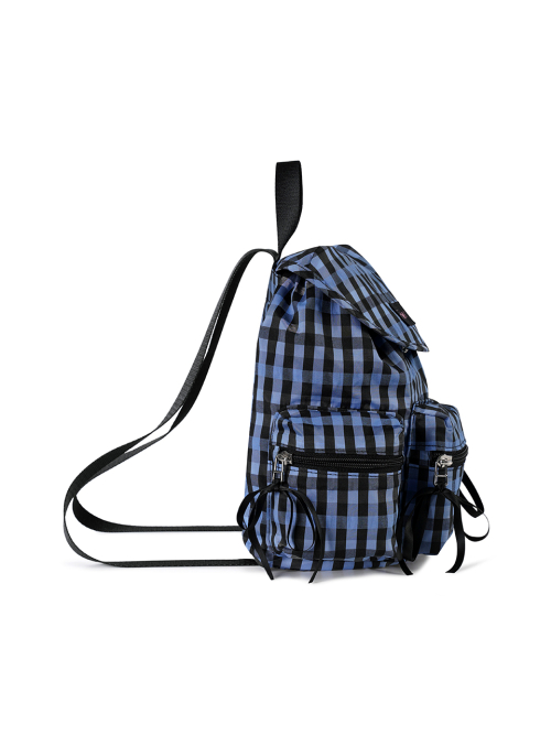 BERRY POCKET BACKPACK - CHECK BLUE