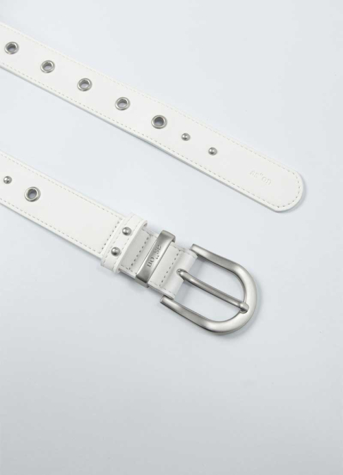 TWINS EYELET BELT / WHITE