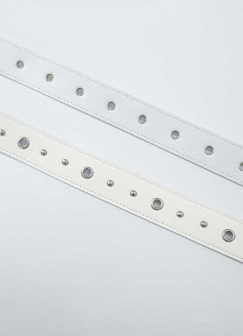 TWINS EYELET BELT / WHITE