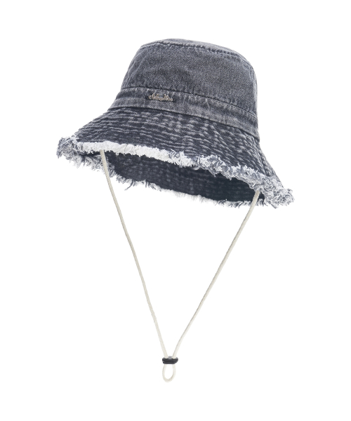 Denim Bleaching Safari Hat (Black)
