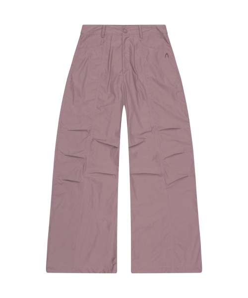 98 Printed Knee Pin-tuck Nylon Pants (Dusty Pink)