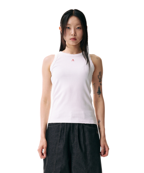 Logo Embroidered Sleeveless (White)