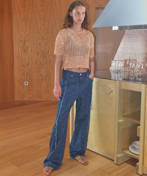 SCOTCH CROP HALF KNIT - ORANGE