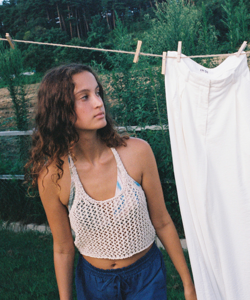 HALTER CROCHET KNIT - OATMEAL